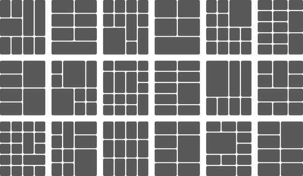 Various grid layout templates for modern web design, ui, and photo collage designs. vector