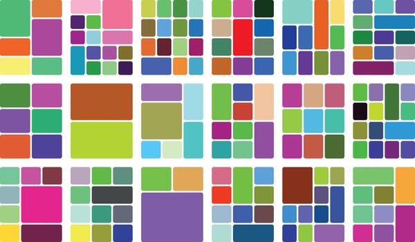 brillante resumen mosaico modelo de vistoso redondeado rectángulos antecedentes vector