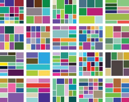 Abstract colorful geometric grid patterns mosaic background design element vector