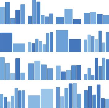 azul bar cartas representando datos análisis y negocio Estadísticas visual vector