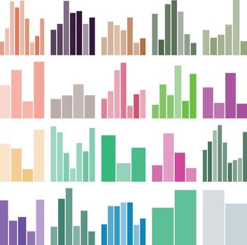 Colorful abstract bar graphs representing business data and financial growth vector
