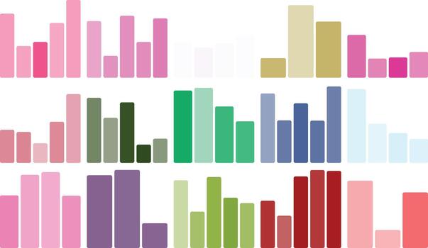 vistoso resumen bar gráficos mostrando variado datos patrones y Estadísticas vector