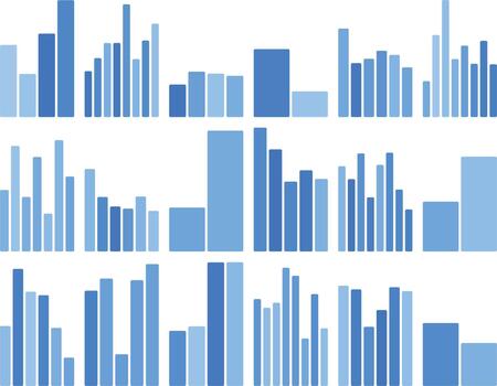 azul bar gráficos mostrando datos análisis, Estadísticas, y negocio métrica vector