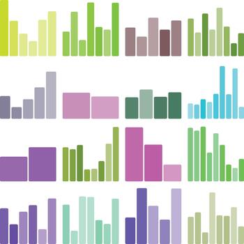 Abstract bar graphs visualizing data analysis, statistics, and business trends vector