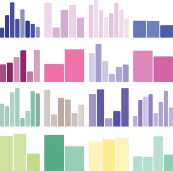 Abstract bar graphs for data visualization, business analytics pattern vector
