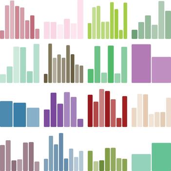 Abstract multicolored bar charts representing data statistics and business growth vector