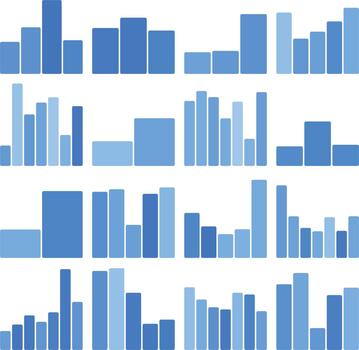 azul bar cartas colección mostrando datos visualización y estadístico información vector