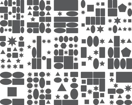 resumen geométrico formas modelo antecedentes con cuadrícula círculos y estrella vector