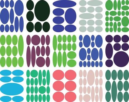 Colorful geometric oval and circle shapes pattern abstract background art vector