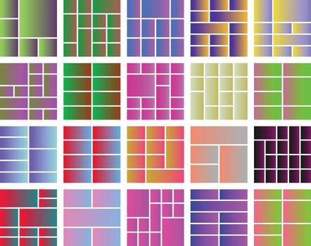 vibrante degradado color bloques, resumen geométrico mosaico modelo diseño vector