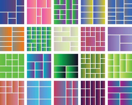 vibrante degradado resumen mosaico modelo con geométrico rectangular formas vector