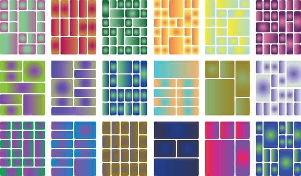 Modern gradient shapes collection for abstract design backgrounds and ui elements vector