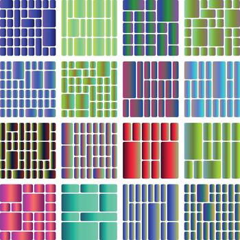 resumen geométrico modelo con vistoso degradado redondeado rectángulos conjunto vector