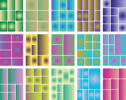 Colorful gradient abstract background featuring geometric rounded rectangles vector