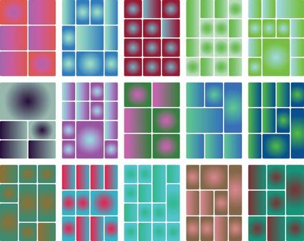 Abstract vibrant gradient shape patterns and modern geometric backgrounds vector