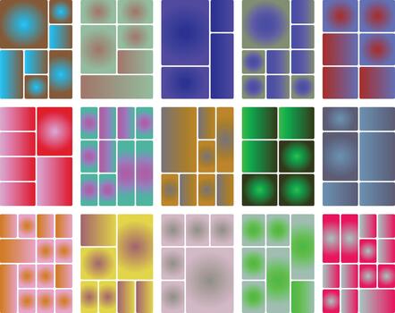 resumen vistoso degradado redondeado rectángulos colección diseño elementos vector