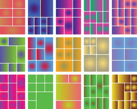 Abstract color gradient grid pattern with rounded rectangles background design vector