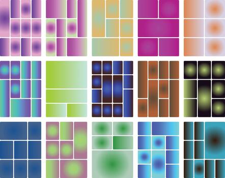 vistoso degradado resumen formas cuadrícula modelo recopilación, vibrante moderno diseño vector