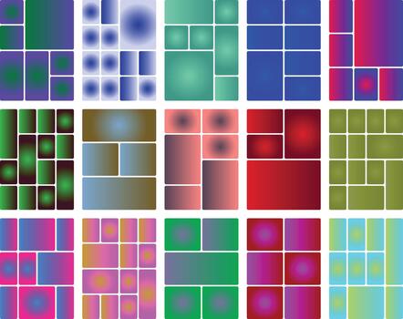 Abstract geometric colorful gradient design elements patterns collection vector