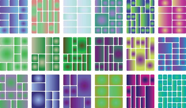 Colorful gradient geometric blocks pattern, modern abstract digital background vector