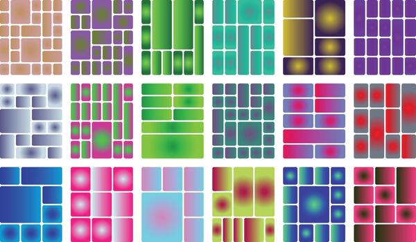 Abstract colorful gradient shapes grid pattern, modern digital design element vector