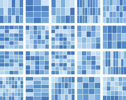 Abstract geometric blue mosaic tile pattern grid background texture design element vector