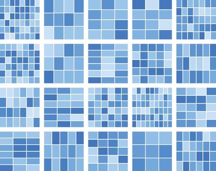 Abstract blue geometric grid pattern, digital data technology concept background vector