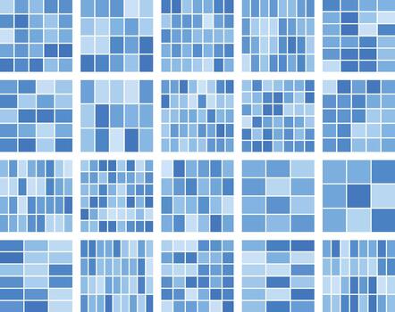 resumen azul cuadrícula patrones, geométrico formas, y digital mosaico diseño. vector