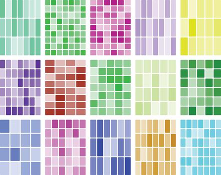 Colorful abstract mosaic background with varying shades in geometric grid pattern vector