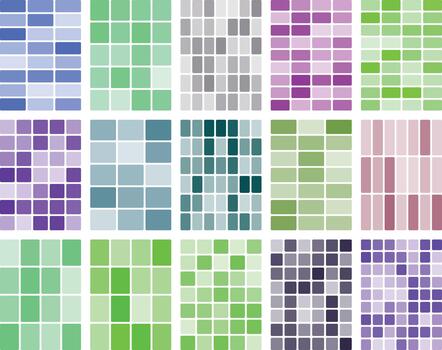 resumen cuadrícula modelo presentando diverso color paletas y geométrico formas vector