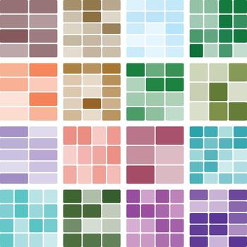 Abstract color swatch collection, a modern design element background visual. vector