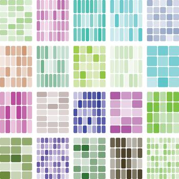 resumen digital mosaico modelo antecedentes con vistoso redondeado rectángulos vector