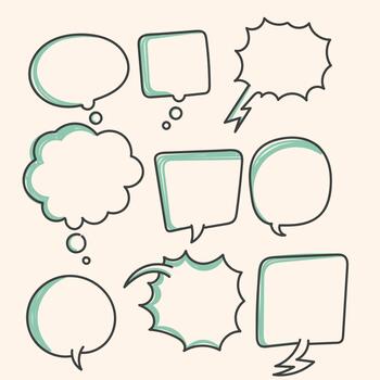 set of speech bubbles with different shapes and sizes vector