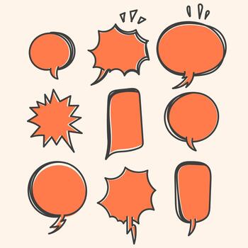 a set of speech bubbles with different shapes vector
