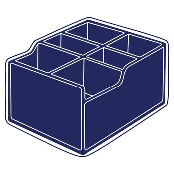 Deep Blue Storage Organizer with Six Compartments for Office and Home Use a Versatile Solution to Organize Your Items vector