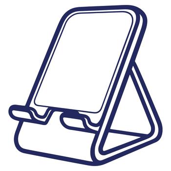 Simple Mobile Phone and Tablet Stand Illustration with Modern Minimalist Style for Desk Use or Home Office Setting vector