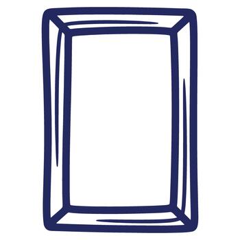 Hand Drawn Dark Blue Rectangular Frame for Photos or Artwork with a Simple and Playful Style Design Illustration vector