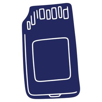 Minimalist Illustration of a Memory Card for Data Storage and Digital Information Backup Solution vector
