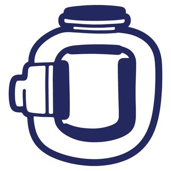 estilizado ilustración de un cantina matraz con seguro gorra y Bebiendo canalón contorno diseño vector