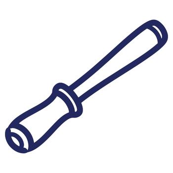 Chisel Tool Outline Icon for Woodworking and Carpentry Projects Depicting Precision and Craftsmanship in Dark Blue vector