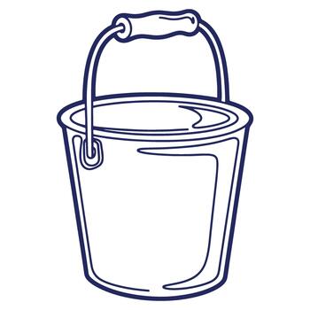 Illustration of a Simple Bucket with a Handle Isolated on White Background a Versatile Container for Various Uses vector