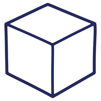 Blue Outline of a Simple Cube Shape in White Background for Abstract Design Concepts and Visual Representations vector