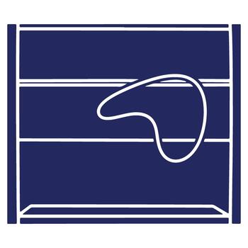 Abstract Graphic of Shelving Unit with Freeform Shape in Modern Style and Bold Color for Background or Decorative Element vector