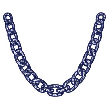 detallado cadena ilustración con intrincado patrones y fuerte Enlaces representando conexión y fuerza en blanco antecedentes vector