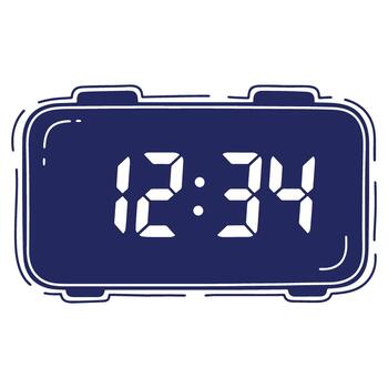 Digital Clock Displaying Time Twelve Thirty Four for Time Management and Deadline Concepts in Modern Technology vector