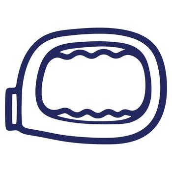 Simple outlined container with a spout and wavy inner edge in bold navy blue for product presentation or graphic design vector