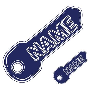 estilizado llave engañar ilustración con espacio para personalizado nombre con blanco antecedentes gráfico recurso vector