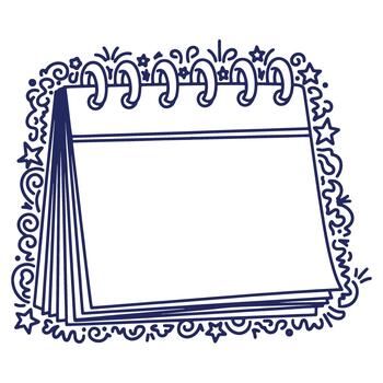 garabatear estilo calendario con estrella detalles para organización y planificación eventos creando un visualmente atractivo diseño para hora administración vector