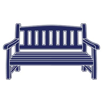 Detailed illustration of a park bench symbolizing rest relaxation and urban design in a clean format suitable for graphic projects vector