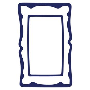 Elegant Decorative Frame with Curvy Edges for Artwork or Photos Design Template with White Background vector